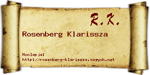 Rosenberg Klarissza névjegykártya